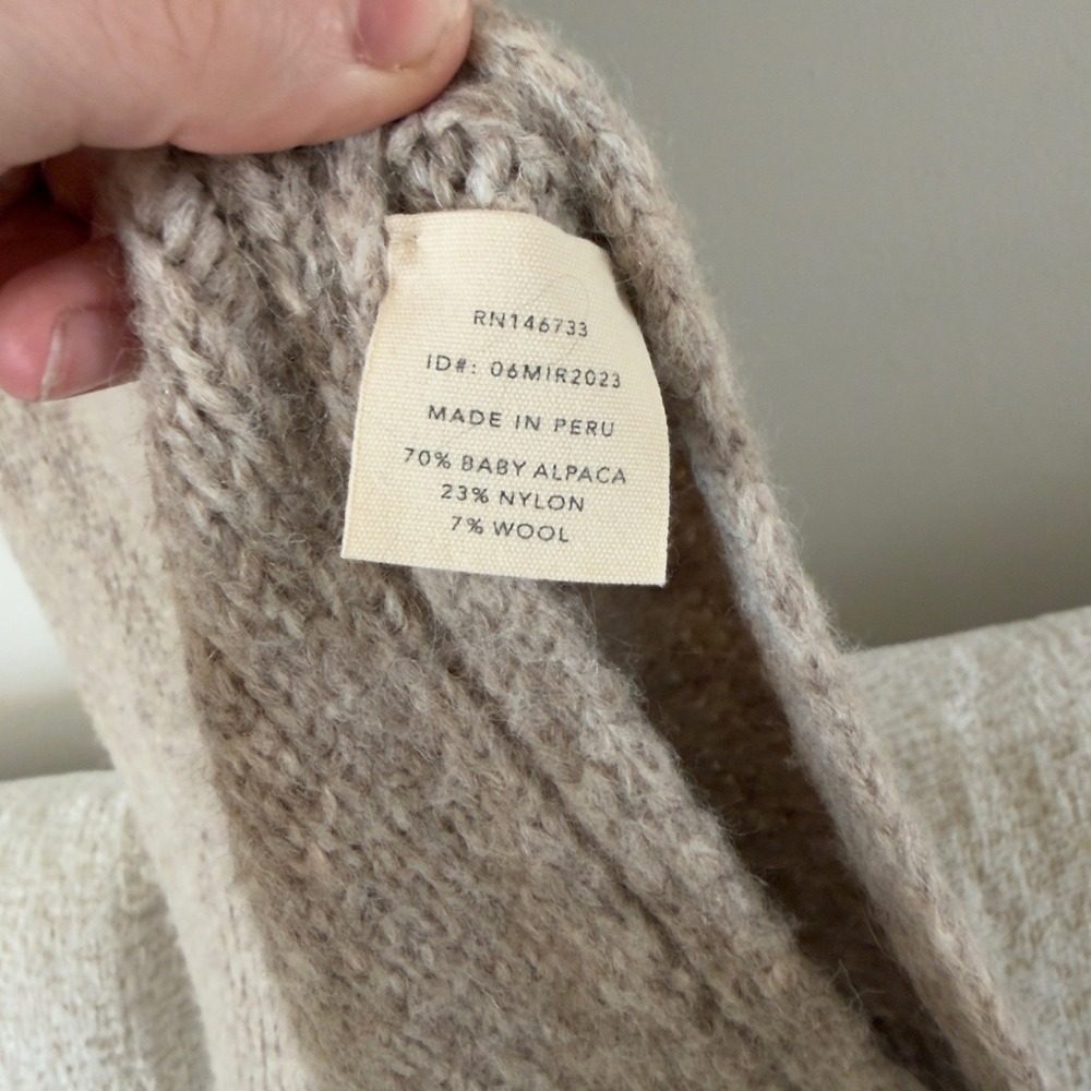 MIRTH Aspen Open Side Sweater Vest Alpaca Wool S Oatmeal Beige - Picture 5 of 7